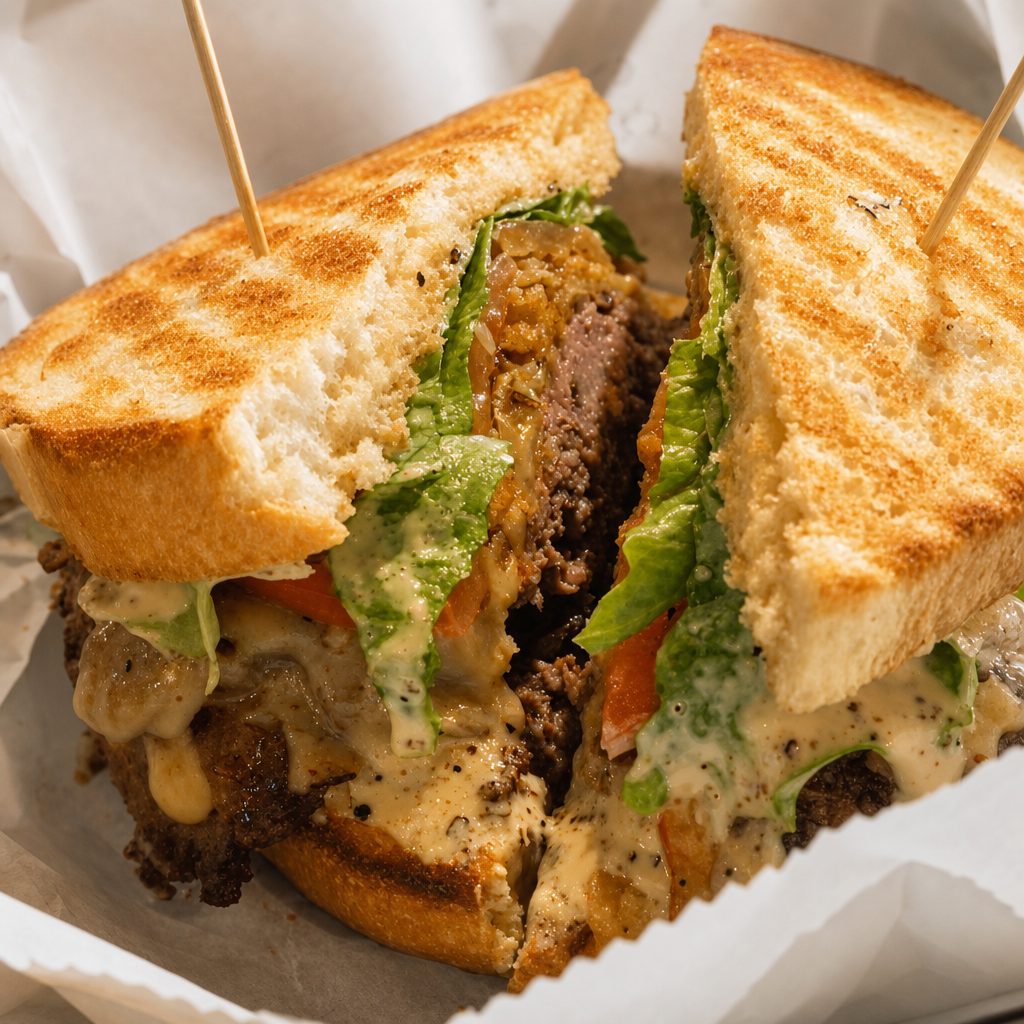 THEO’S - ROAST BEEF SANDWICH WITH PEPPERCORN HORSERADISH.