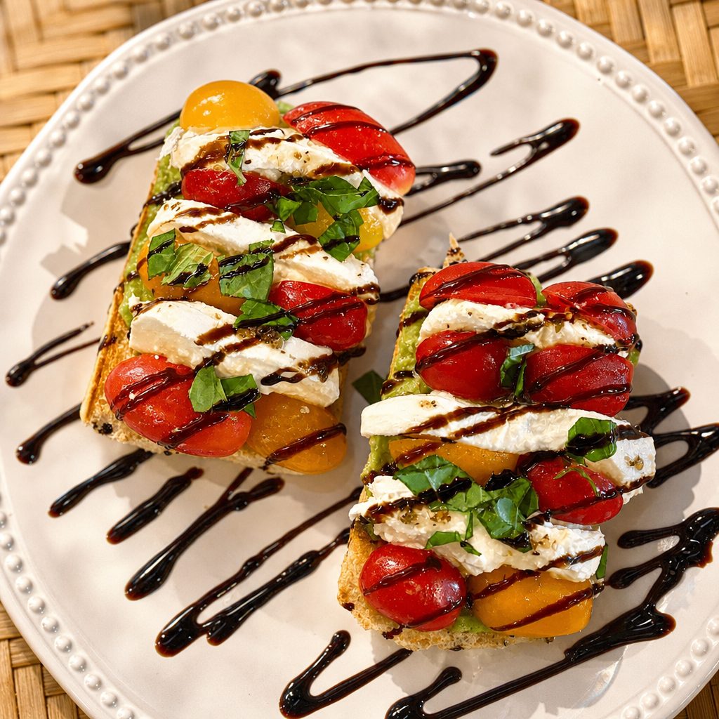 BROCATO’S - CLASSIC CAPRESE BURRATA TOAST.
