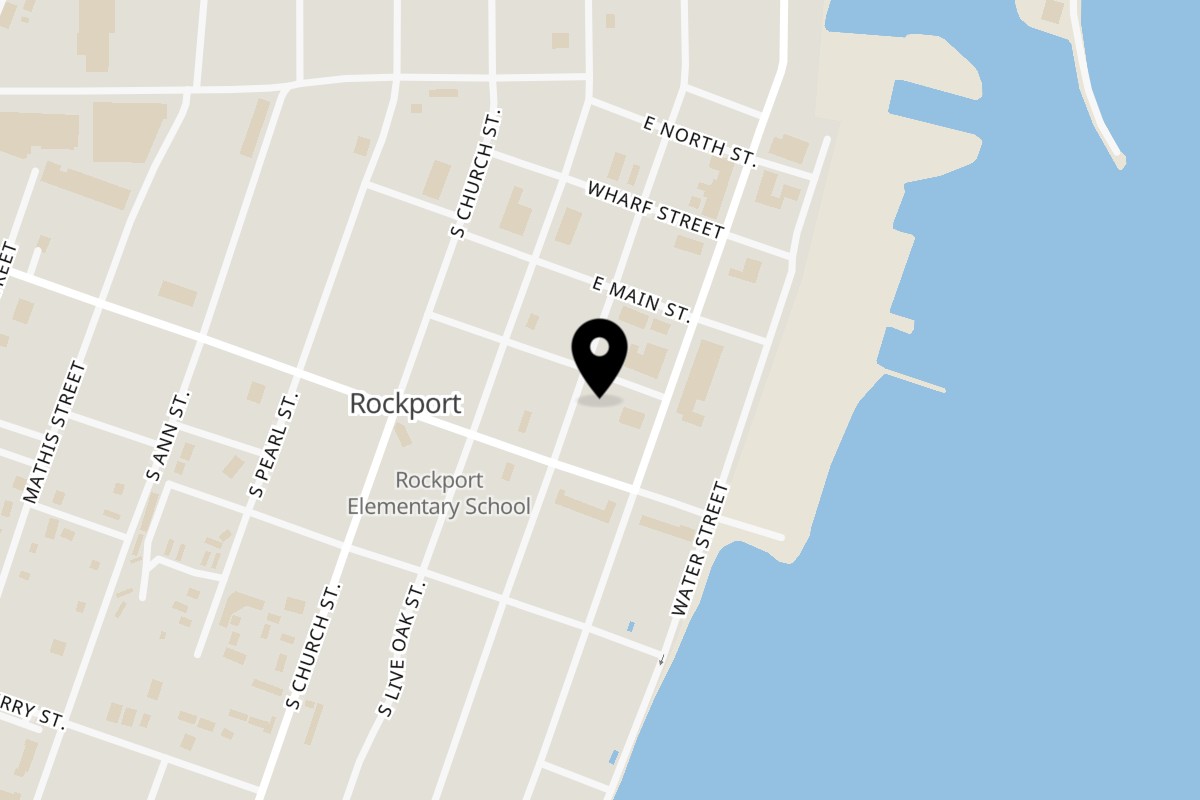 Map showing the location of PIK-NIK Deli + Wine Bar on 1005 St Marys St in Rockport